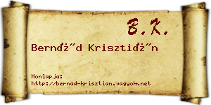 Bernád Krisztián névjegykártya